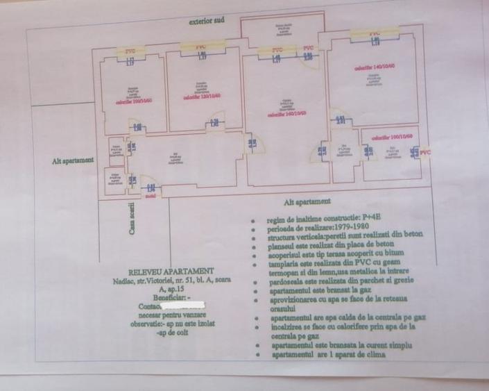Apartament cu 3 camere semidecomandat, mobilat în Nădlac