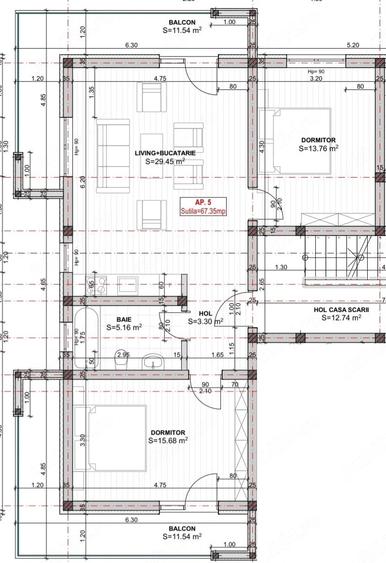Apartament cu 3 camere decomandat în Est