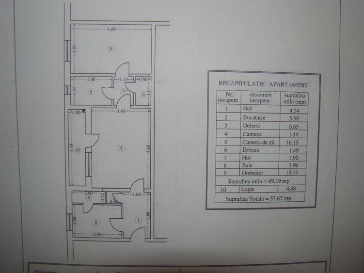 Apartament cu 2 camere semidecomandat în Nord