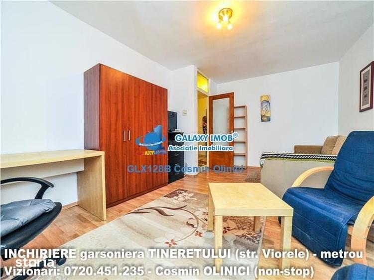 Inchiriere garsoniera zona TINERETULUI (Viorele), decomandat, 5 minute - 7