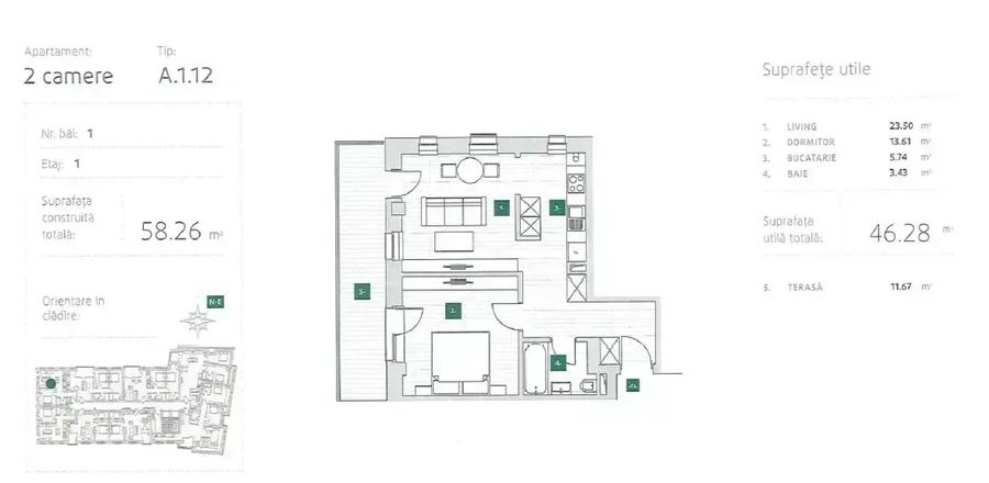 Apartament cu 2 camere decomandat în Pache Protopopescu