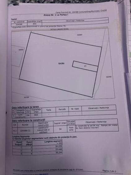 Teren Construcții intravilan de 850 mp, în Crucea