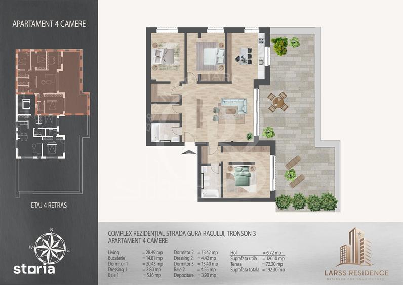 Apartament cu 4 camere în Theodor Pallady
