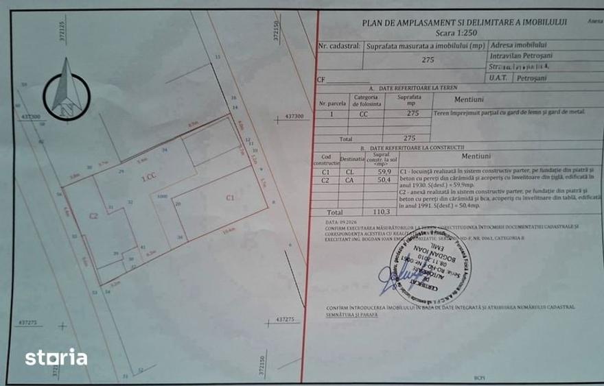 Casă cu 3 camere cu Teren 165 Mp în Petros