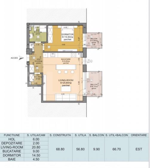Apartament cu 2 camere în Central