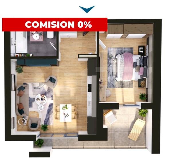 Comision 0 | Apartament de vanzare,  2 camere, 54  mp, zona Torontalului - 1
