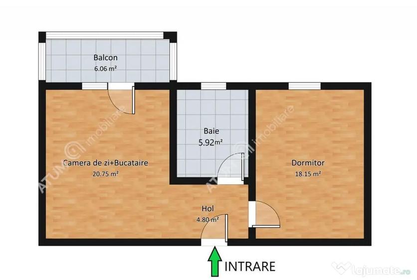 Apartament cu 2 camere decomandat în Central