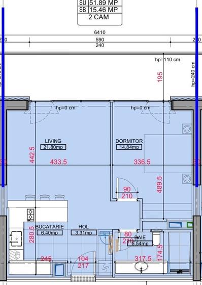 Apartament cu 2 camere în Barbu Văcărescu