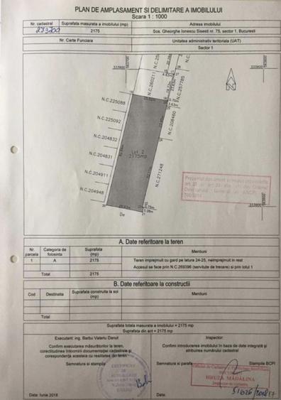 Teren intravilan de 2175 mp, în Sisești