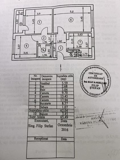 Apartament cu 3 camere decomandat în Giurgiului