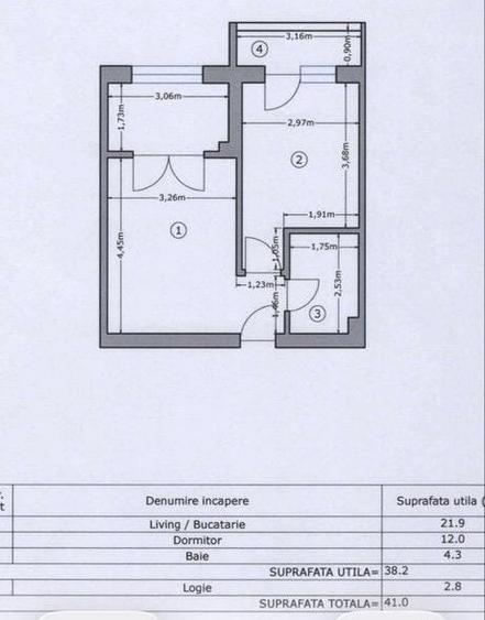 Apartament cu 2 camere decomandat în Metalurgiei