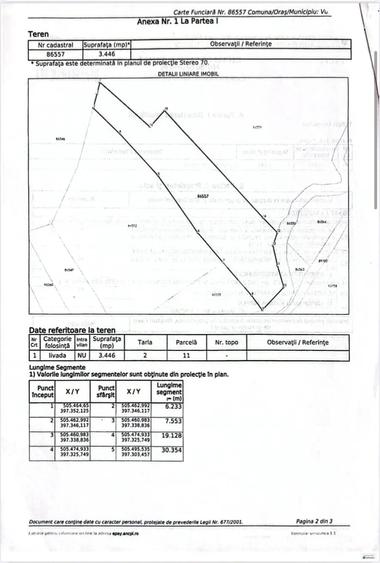 Teren Construcții extravilan de 3700 mp, în Vulturești