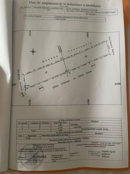 Teren de 3346 mp, în Valea Iașului