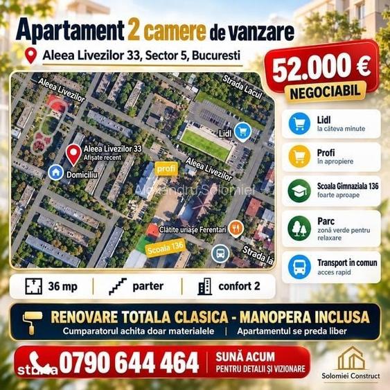 Apartament cu renovare inclusa in pret
