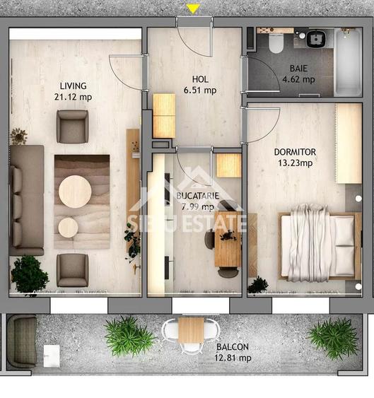 Apartament de vanzare cu 2 camere, etaj 1 bloc cu lift - 7
