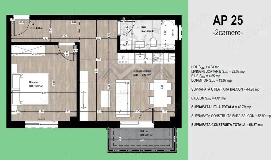 Apartament nou, mobilat, utilat, parcare si TVA incluse, comision 0 - 6