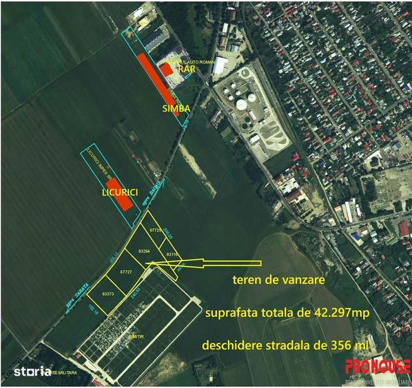 Teren intravilan 43.000 mp - deschidere 356 ml - Exclusiv PROHOUSE - 1