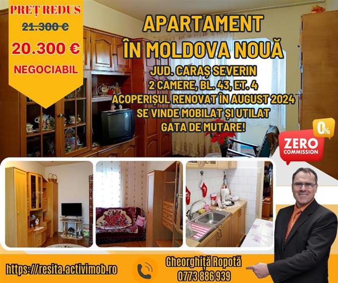 Moldova Noua, Apartament 2 Cam. Semidecomandat - 1