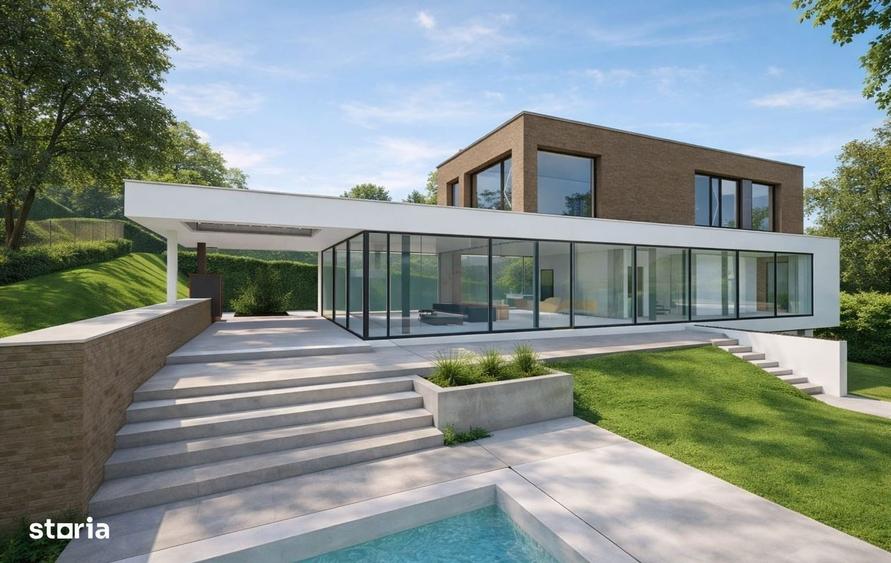 Teren 1000mp autorizat, casa D+P+1E 269mp, Proiect Piscina, Salicea - 6