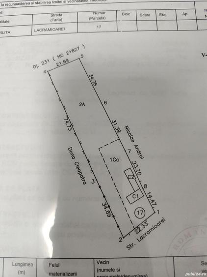 Vanzare teren intravilan 1385mp , Movilita , Jud. Ialomita - 2