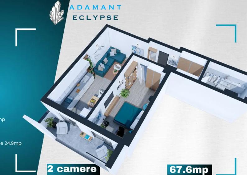 ADAMANT ECLYPSE | 2 camere | tip 2C decomandat | 67.6mp CUG-BRD Iasi - 3