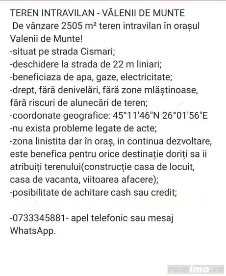 Teren de 2505 mp, în Central