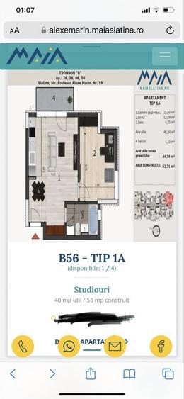 Apartament cu 2 camere în Central