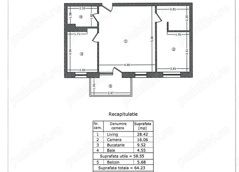 Apartament 2 camere | Hercesa Vivenda | 59 mp | Mobilat & utilat | Balcon 5,6mp - 8