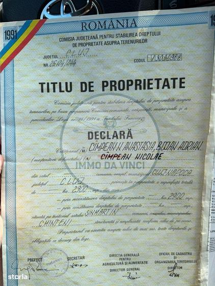 Vanzare teren itravilan Sanmartin,com. Chinteni CJ - 8