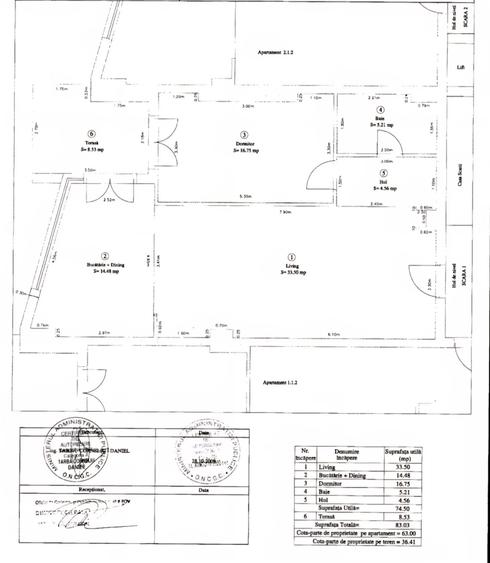 Apartament cu 2 camere semidecomandat, mobilat în Ostratu