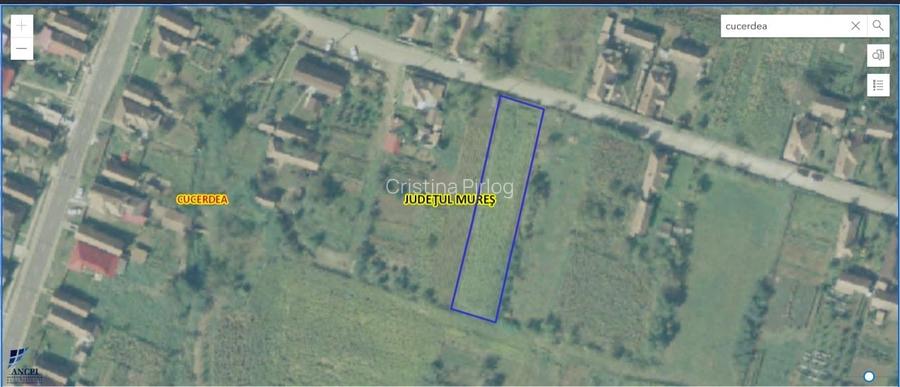 Vand teren intravilan Cucerdea, Mures, 1408 mp, cu utilitati