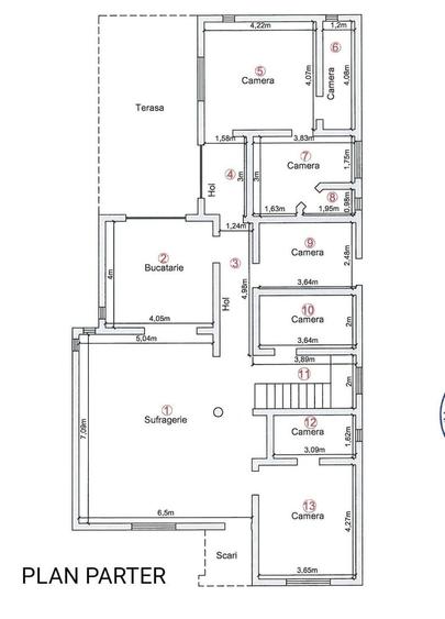 Casă individuală cu 6 camere cu Teren 697 Mp în Exterior Vest