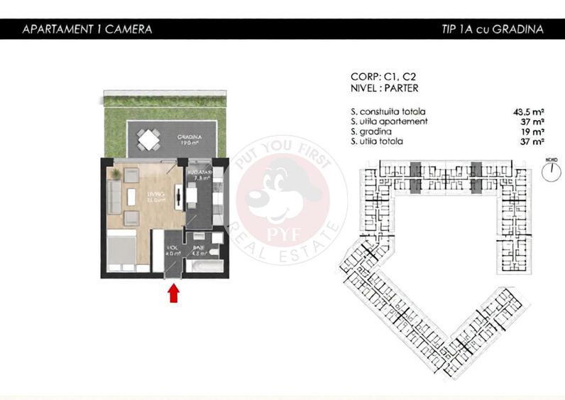Pod Chitila | Garsoniera | 37mp | Semidecomandata | B12287 - 9
