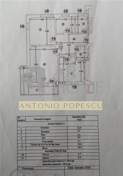 Apartament cu 3 camere decomandat, mobilat în P-ța Mihai Viteazu