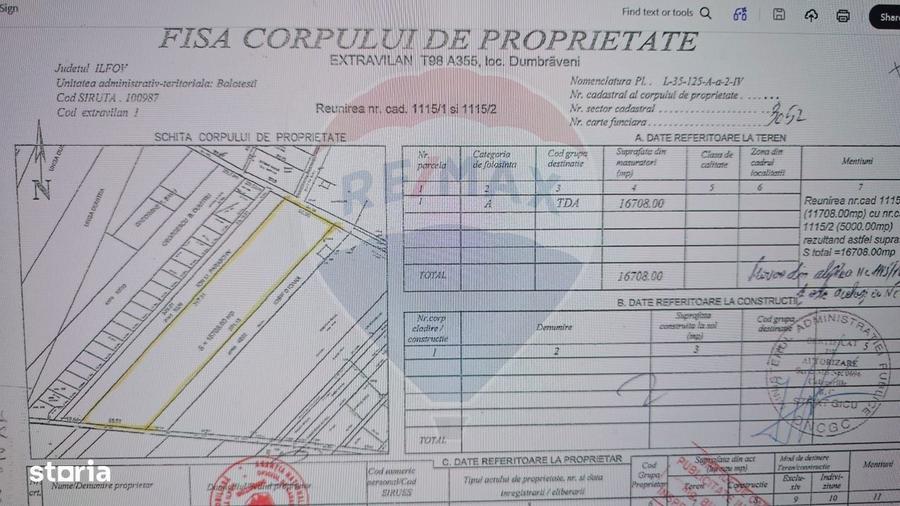 Teren Balotesti Dumbraveni 16.700 mp /8350 mp /loturi 500 mp - 8