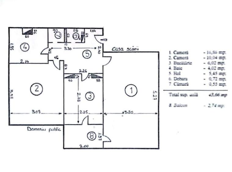 Apartament cu 2 camere decomandat în Micro 20