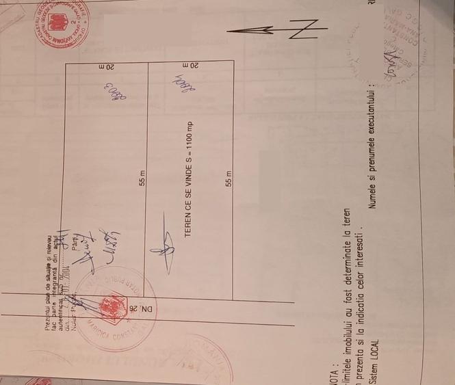 Teren intravilan  Vanatori DN26, 1100mp - 1