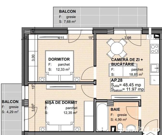 Apartament cu 3 camere - Parcare inclusa l Semifinisat l Complex nou l Estimo Park - 2