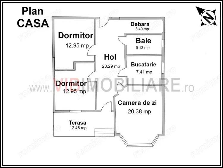 Snagov Ciofliceni, casa parter, 3 camere, teren 562 mp - 6