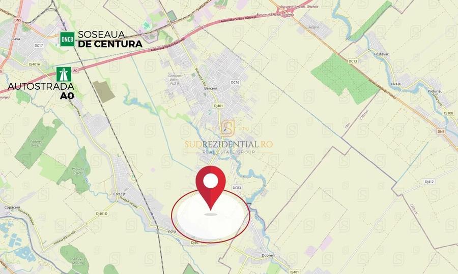 Lot teren intravilan de vanzare, 500 mp, ideal investitie,Comuna Vidra - 3