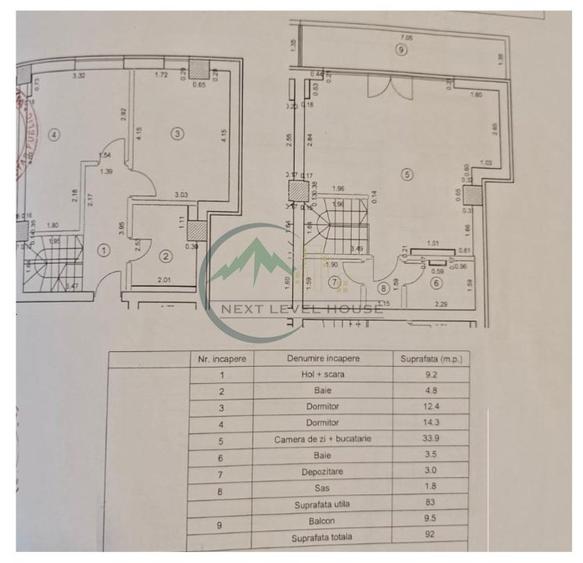 Apartament 3 camere pe 2 etaje, Maurer - 9