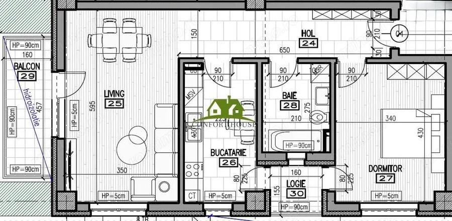 APT. decomandat -2 camere la Parter inalt in BL.Nou-str.Ostroveni - 8