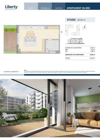 Apartament 1 camera 40mp, terasa 20mp, Liberty Technology Park - 8