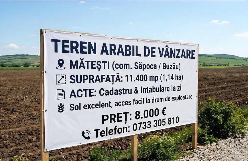 Teren de 11400 mp, în Mătești