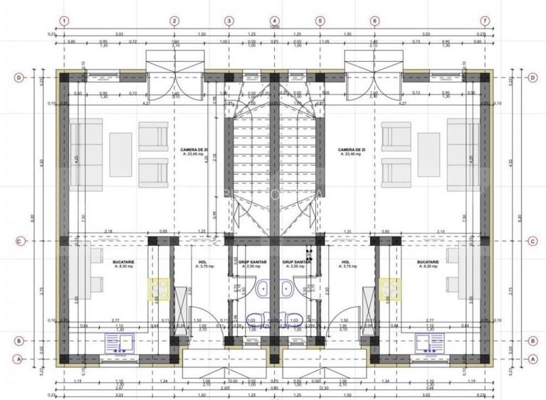 Duplex de vanzare in Sanandrei, 3 camere P+E 73mp utili 310m