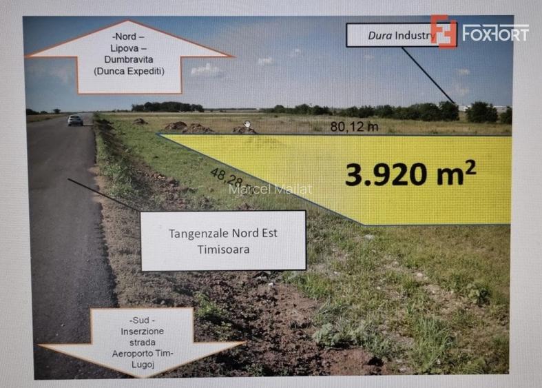 Teren Aeroport 3920 mp cu front stradal la centura de 48,28 ml - ID V5339