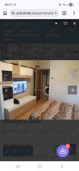 Apartament cu 3 camere decomandat în Rahova