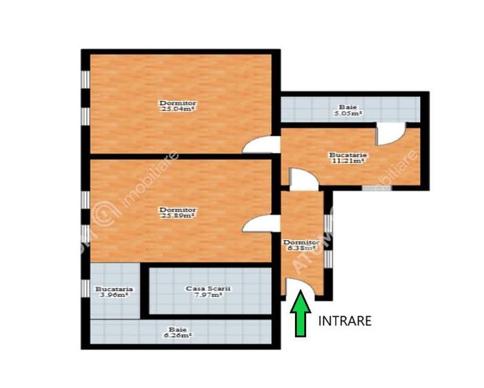 Apartament cu 2 camere decomandat, mobilat în Aeroport