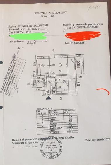 2 Camere , Decomandat , Etaj 1/7 ,  Zona Giurgiului