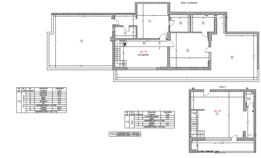 Penthouse NOU aproape de metrou! Terasa 130mp!! - 2